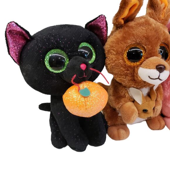 Ty Beanie Boos Bundle Halloween Cat Potion Kangaroo Kipper Plush Toys - Picture 6 of 16